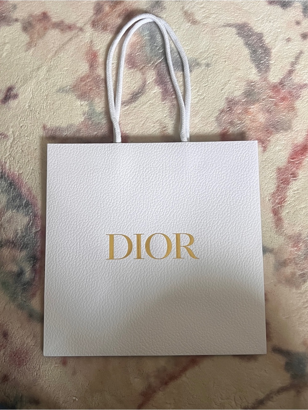 NEW Dior White Gift Bag with Gold Logo